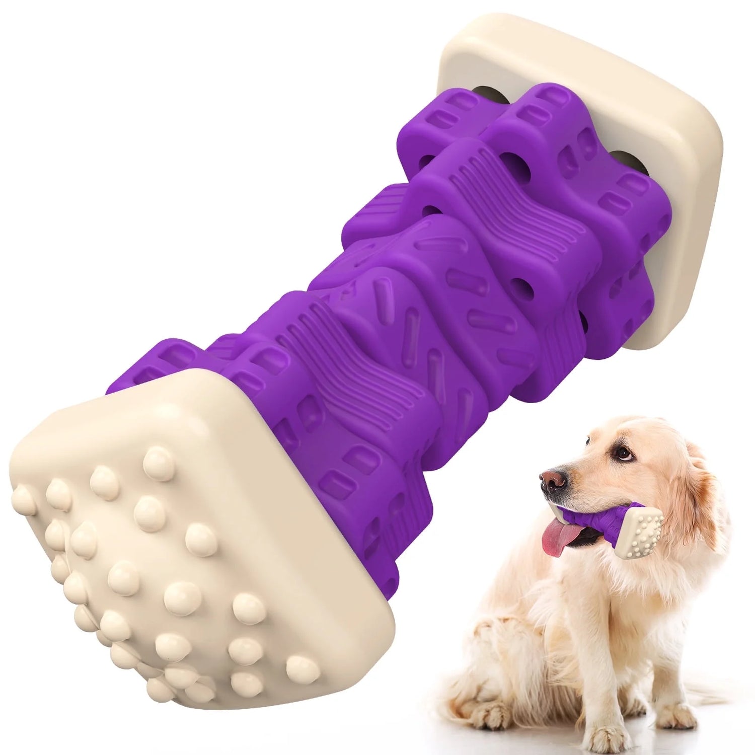 Brighten Your Pup's Day with the  Interactive Chew Toy - Perfect for Aggressive Chewers! 🐶💜