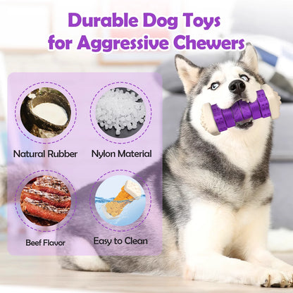 Brighten Your Pup's Day with the  Interactive Chew Toy - Perfect for Aggressive Chewers! 🐶💜